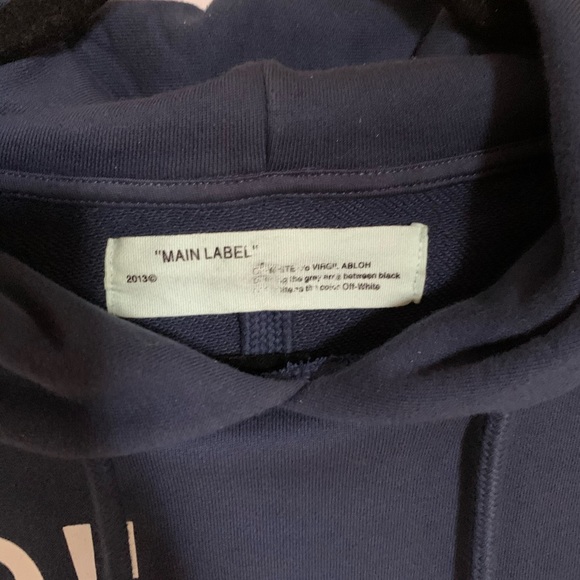 OFF-WHITE SUMMER GRAPHIC PRINT HOODIE BLUE - Picture 4 of 6